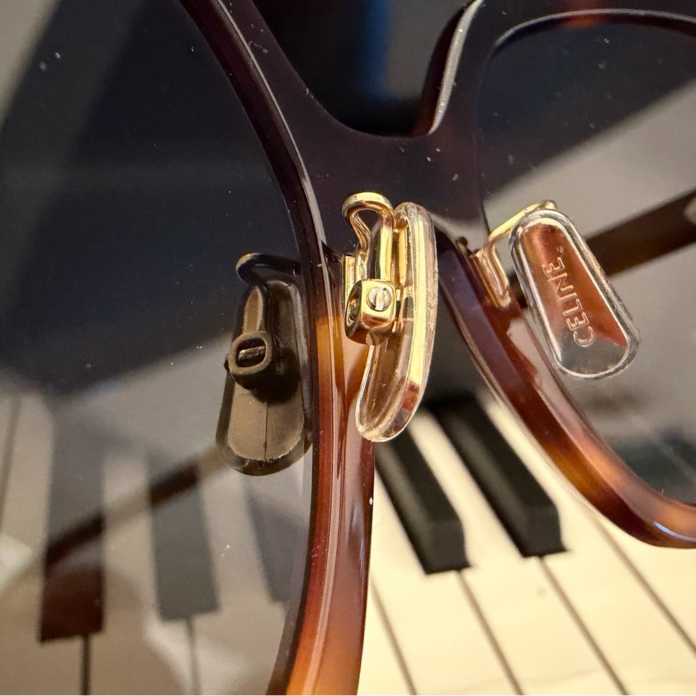 Celine Geometric Brown Tortoise Shell Acetate Sun… - image 8